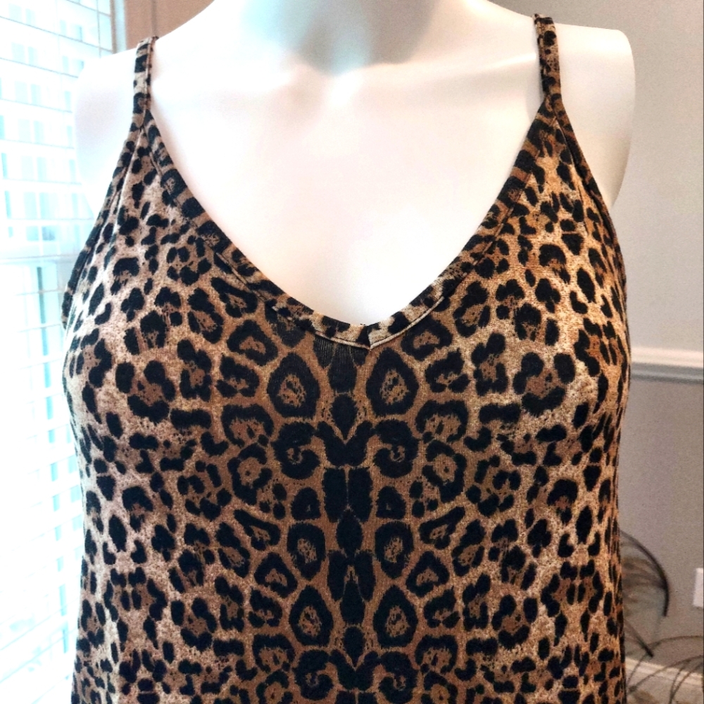 Leopard Print V-Neck Maxi Dress